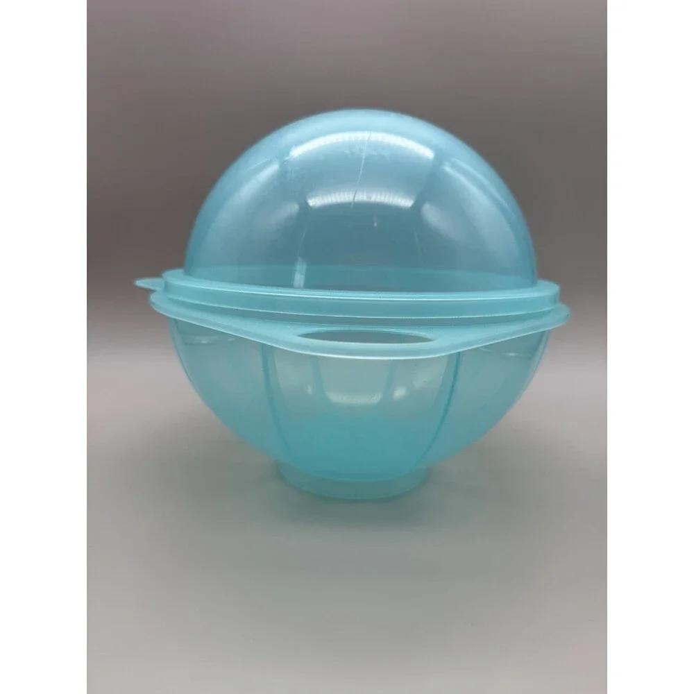 VTG 70s Copco Blue Plastic Sphere Lettuce Crisper Salad Keeper 9